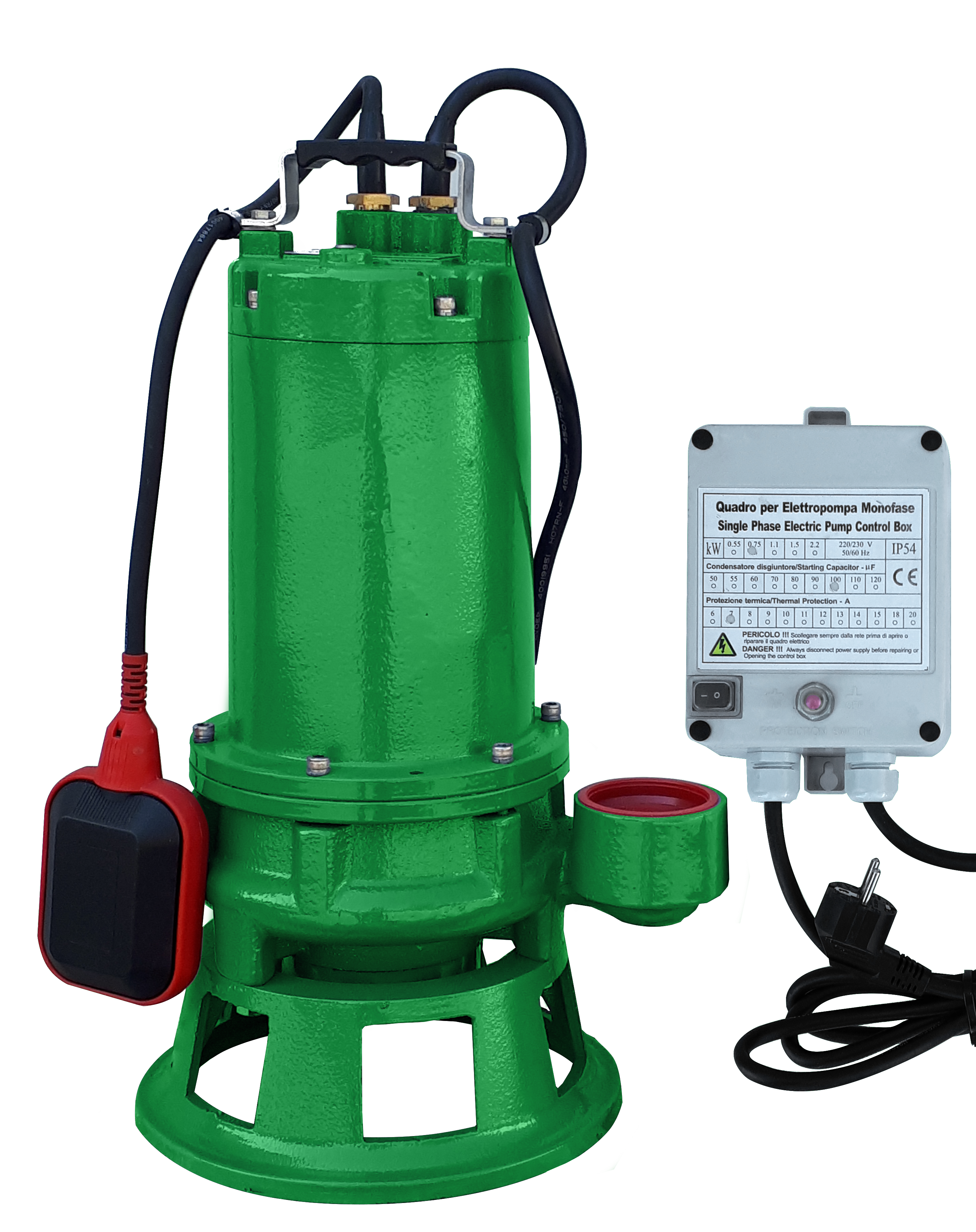 Schmutzwassertauchpumpe m. Schwimmer u.Schneidwerk